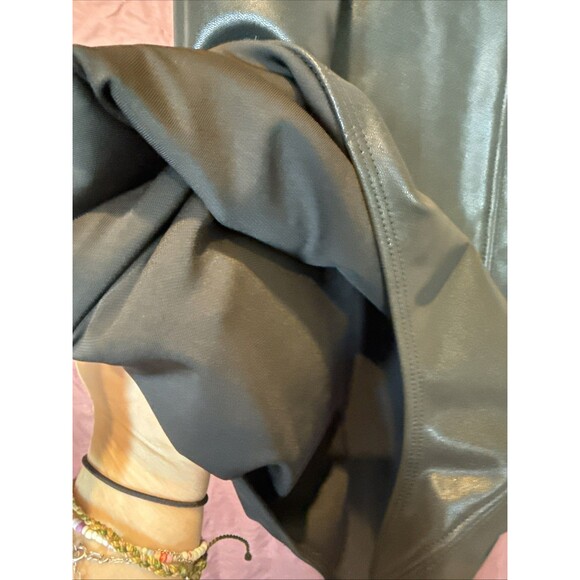 New Good American Black Better Than Leather High-Neck Thong Bodysuit Size 7 4XL - Picture 8 of 10